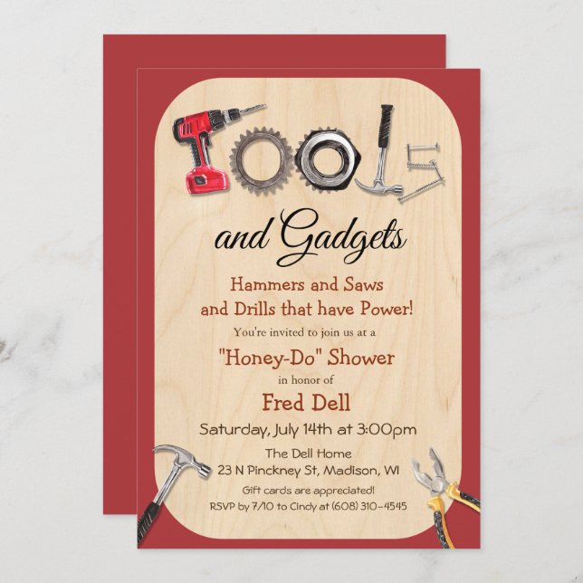 Outils et gadgets Honey Do Shower Invitation (Devant / Derrière)