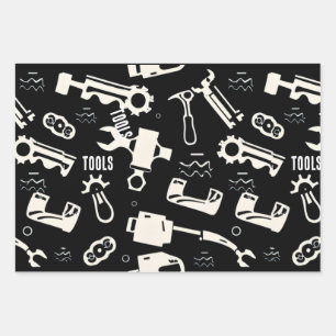 outils noir et blanc papier d'emballage lourd