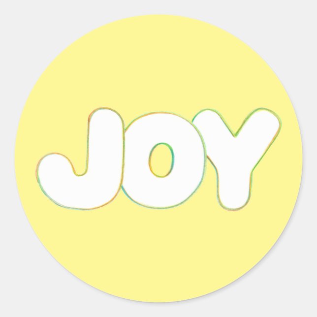 Outline Art coloré - Joie - stickers mot (Devant)