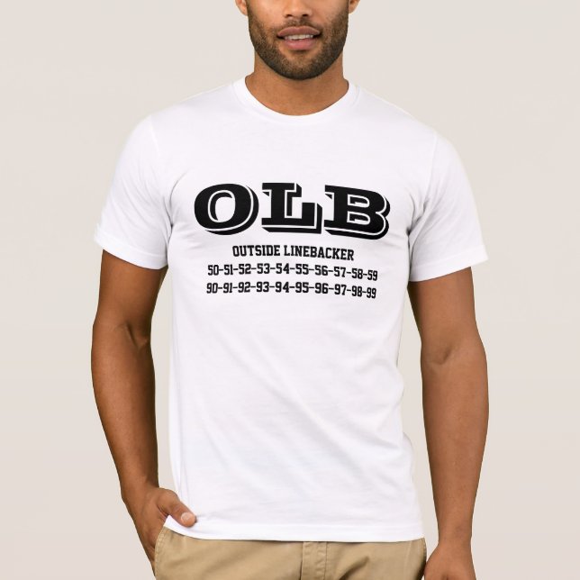 Outside linebacker jersey numbers T-shirt (Devant)