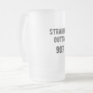 Outta droite 907 Mug de bière congelée - Texte noi