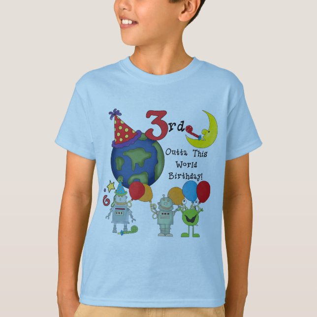 Outta This World 3rd Birthday T-shirts et cadeaux (Devant)