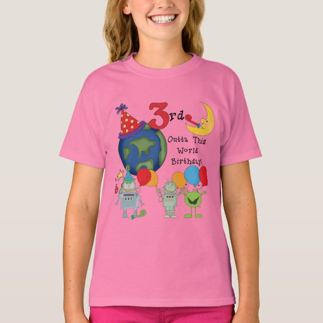 Outta This World 3rd Birthday T-shirts et cadeaux (Devant)
