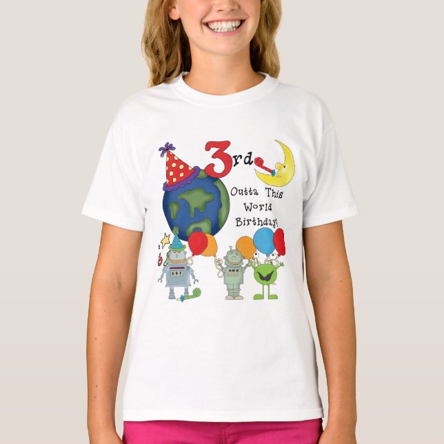 Outta This World 3rd Birthday T-shirts et cadeaux (Devant)