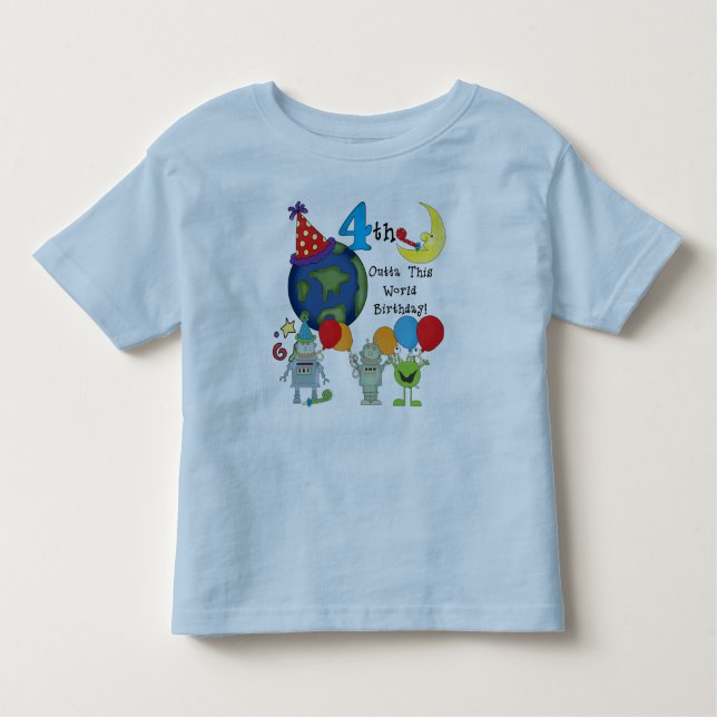 Outta This World 4th Birthday Tshirts et cadeaux (Devant)