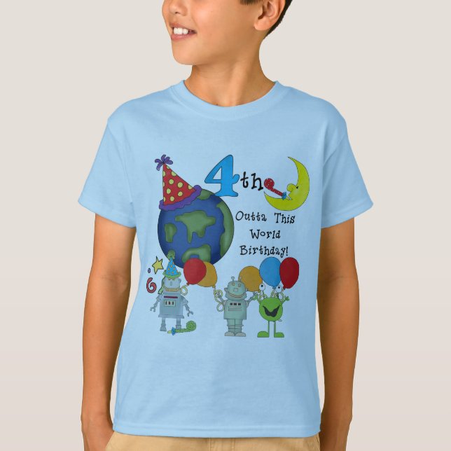 Outta This World 4th Birthday Tshirts et cadeaux (Devant)