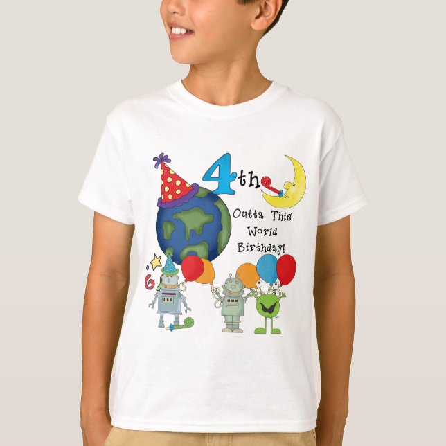 Outta This World 4th Birthday Tshirts et cadeaux (Devant)