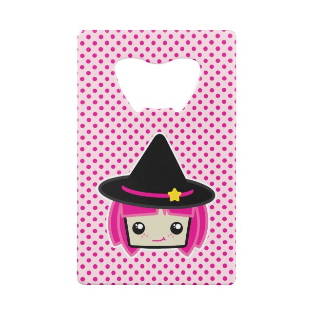 Ouverture de bouteille de sorcière Kawaii rose Hai (Dos)