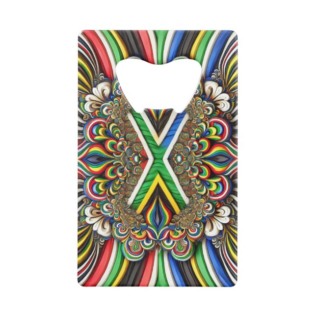 Ouverture de bouteille en acier aux couleurs sud-a (Devant)