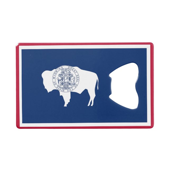 Ouverture de bouteille en acier avec drapeau du Wy (Devant (Horizontal))