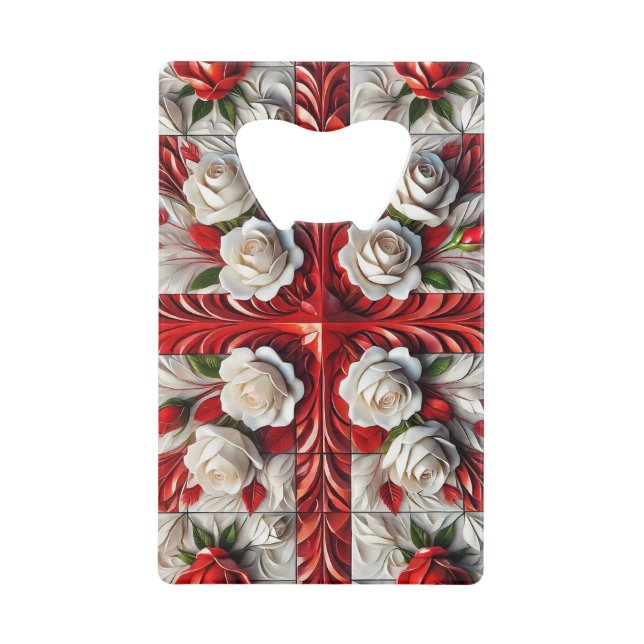 Ouverture de bouteille en acier avec Rose anglais (Devant)