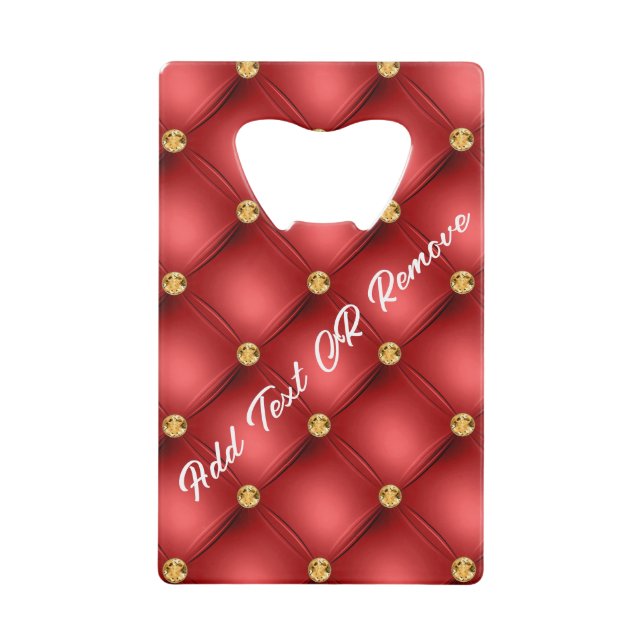 Ouverture de bouteille rouge et or avec texte pers (Devant)