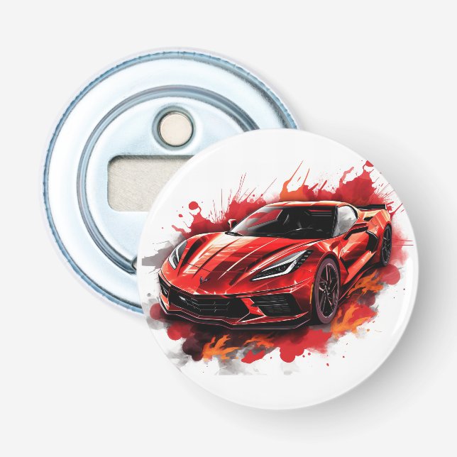 Ouvre-bouteille à bouton de voiture de sport (Devant)
