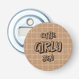 Ouvre-bouteille à carreaux marron girly mignon