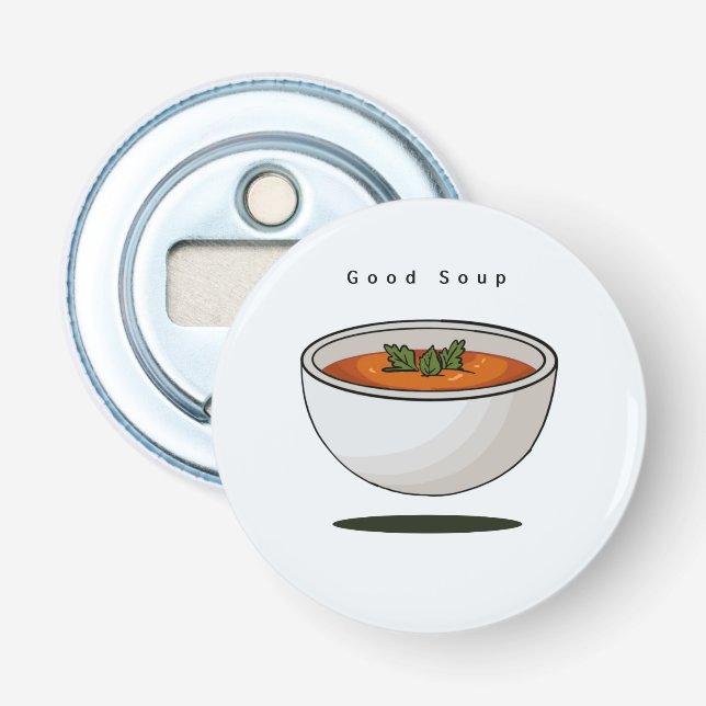 Ouvre-bouteille à thème alimentaire, bonne soupe, (Devant)