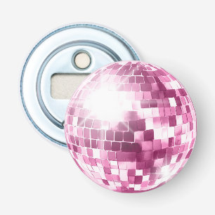 Ouvre-bouteille boule disco rose