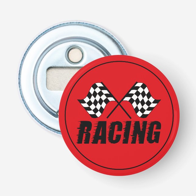 Ouvre-bouteille bouton-Drapeaux de course (Devant)