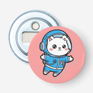 Ouvre-bouteille bouton mignon chat astronaute Kawa