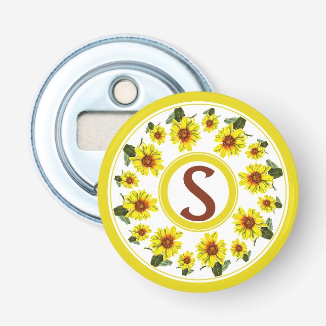 Ouvre-bouteille bouton tournesol (Devant)