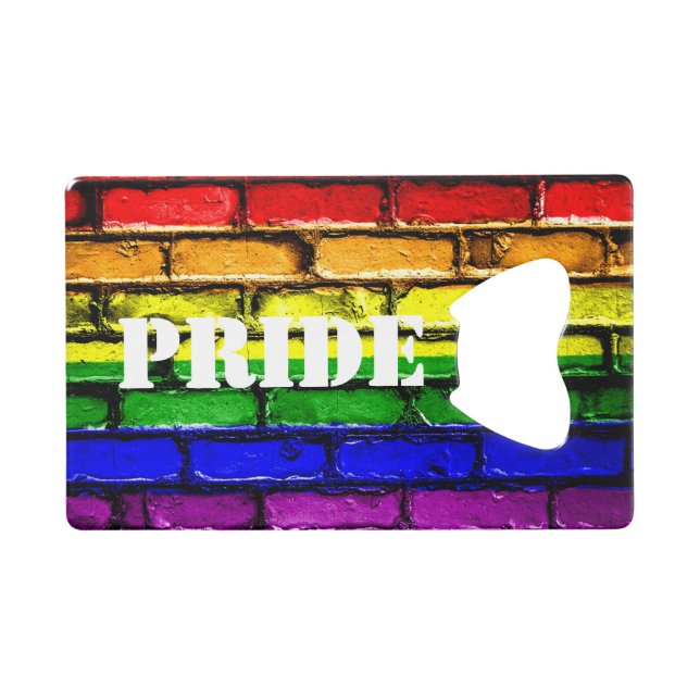 Ouvre-bouteille brique arc-en-ciel PRIDE (Devant (Horizontal))