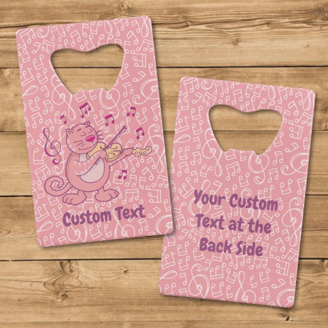 Ouvre-bouteille Carte de Crédit Chat Rose avec Vio (Créateur téléchargé)