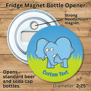 Ouvre-bouteille cartoon éléphant bleu