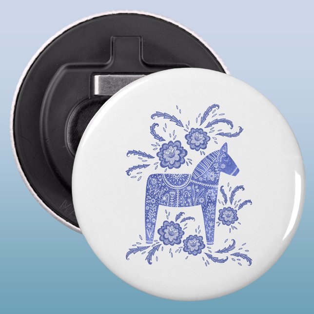 Ouvre-bouteille Cheval de Dala Traditionnel Bleu (Créateur téléchargé)