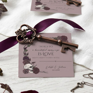 Ouvre-bouteille crâne Mauve Poussiéreux Étiquette