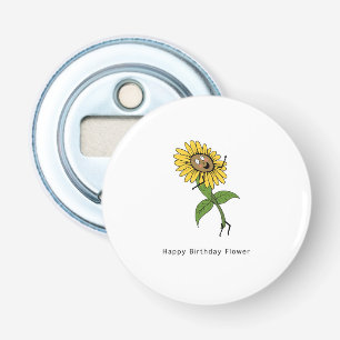 Ouvre-bouteille d'anniversaire, aimant de fleur d'