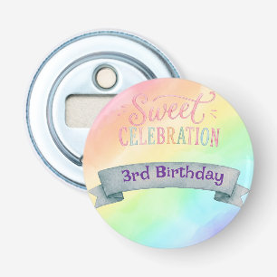 Ouvre-bouteille d'anniversaire Candyland Arc-en-ci