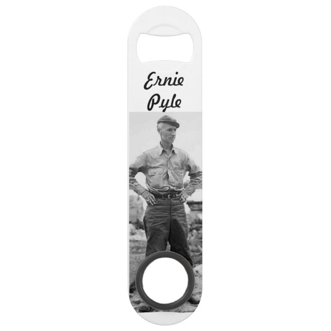 Ouvre-bouteille de bière Ernie Pyle pour bar (Devant)