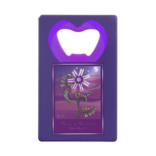 Ouvre-bouteille de carte de crédit Fleur dans le d (Devant)