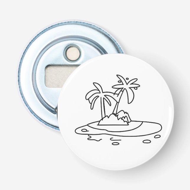 Ouvre-bouteille de l'île paradisiaque, dessin au t (Devant)