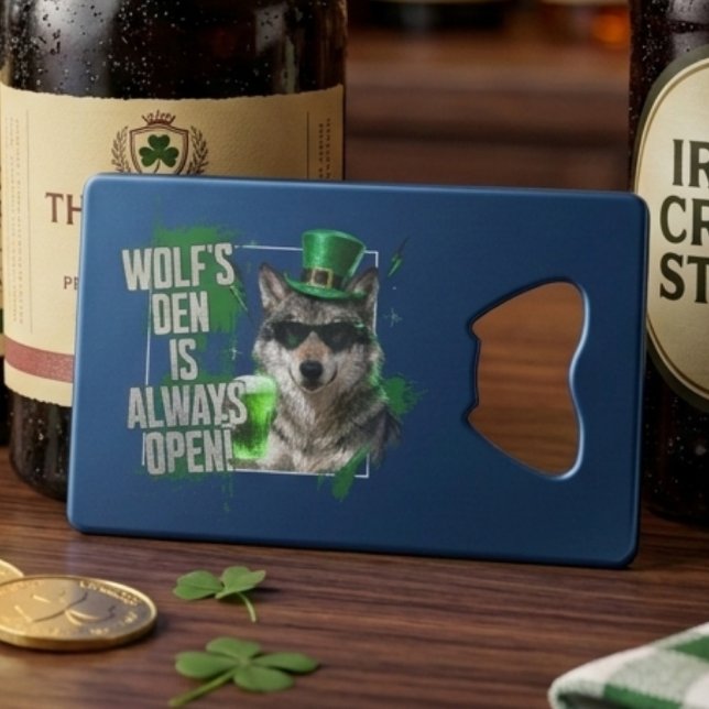 Ouvre-bouteille de portefeuille Funny Wolfs Den St (Créateur téléchargé)