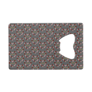 Ouvre-bouteille en acier gris motif floral
