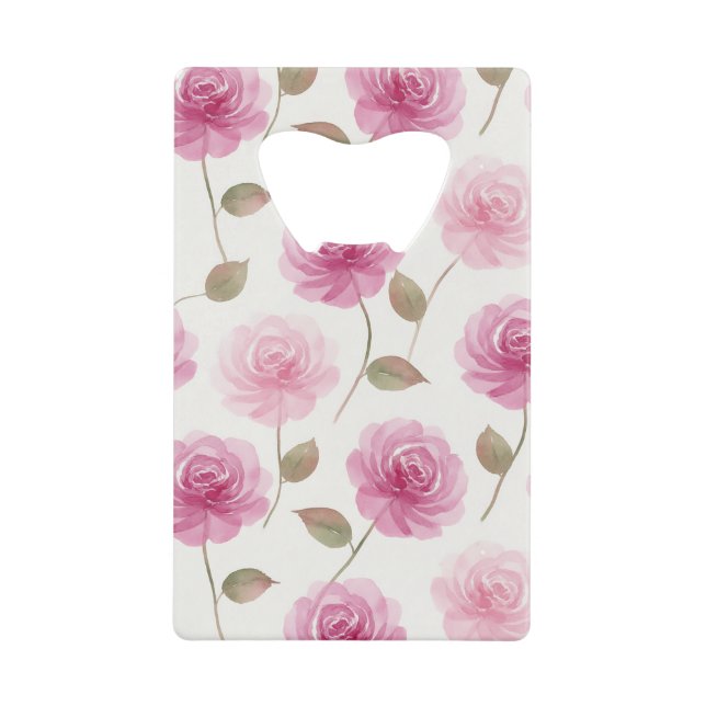 Ouvre-bouteille en acier inoxydable à roses roses (Devant)
