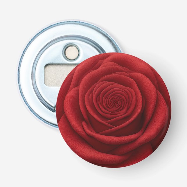 Ouvre-bouteille - Fleur de rose rouge (Devant)
