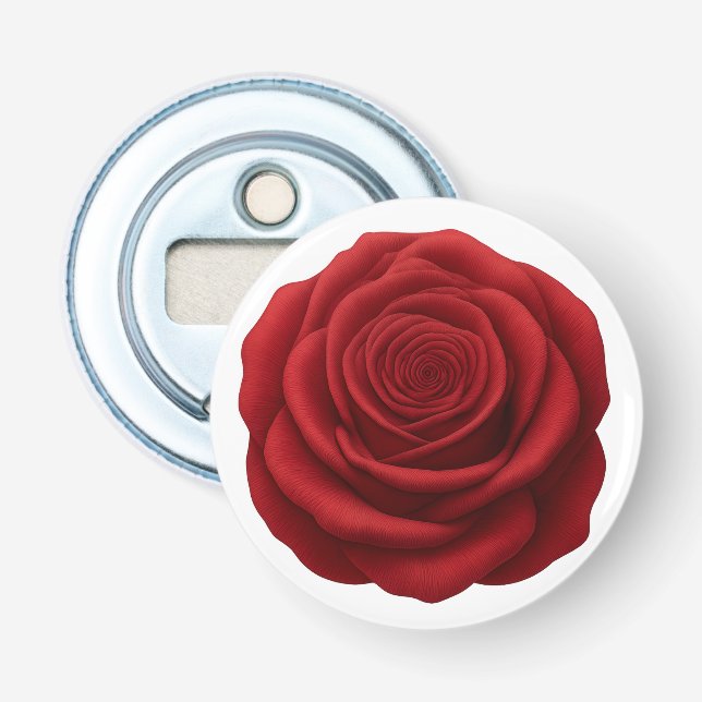 Ouvre-bouteille - Fleur de Rose Rouge (Devant)