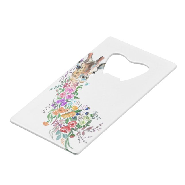 Ouvre-bouteille Girafe Fleurs Colorées (Devant Angle)