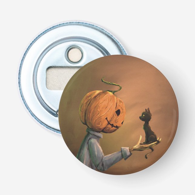 Ouvre-bouteille Halloween Jack le chat citrouille (Devant)