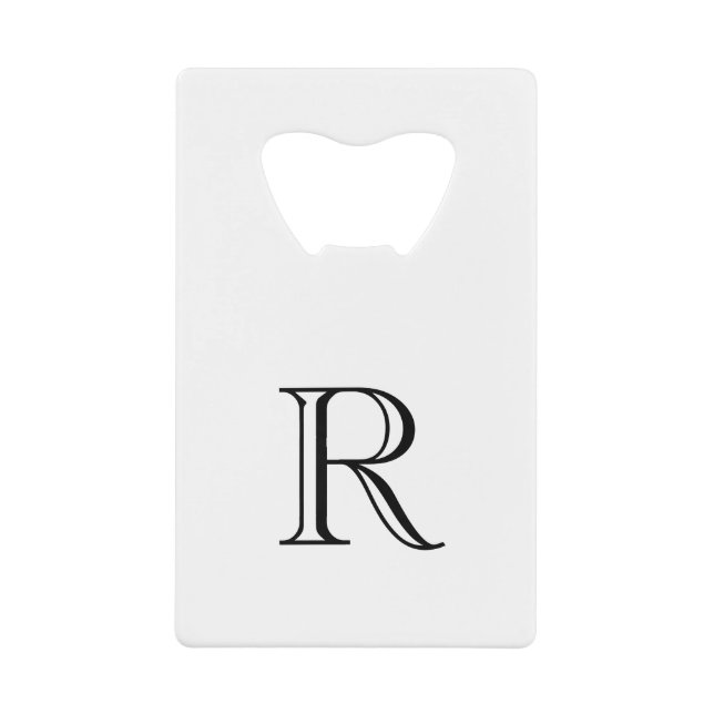 Ouvre-bouteille initial en acier inoxydable blanc (Devant)