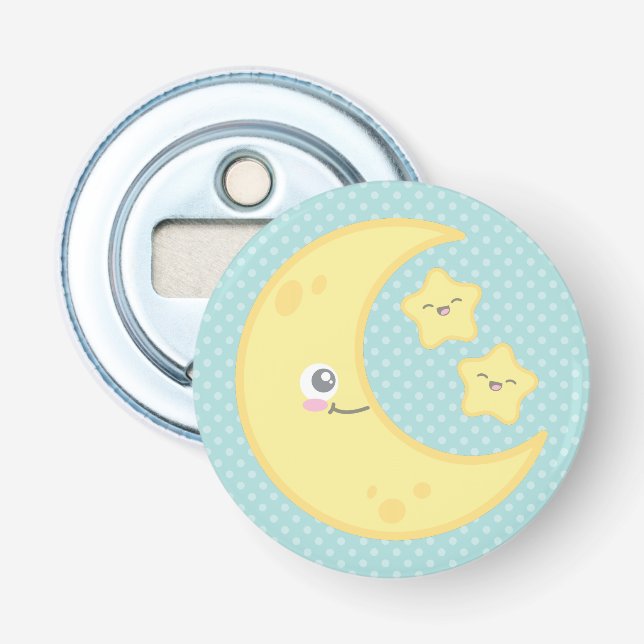 Ouvre-bouteille Kawaii Lune et Étoiles (Devant)