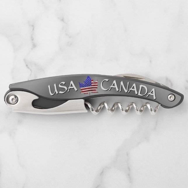 Ouvre-bouteille personnalisé en argent Canada / Ét (Devant)