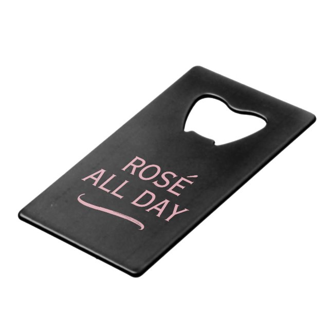 Ouvre-bouteille plat rose quote rose et noir (Devant Angle)