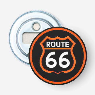 Ouvre-bouteille vintage Route 66 noir et orange