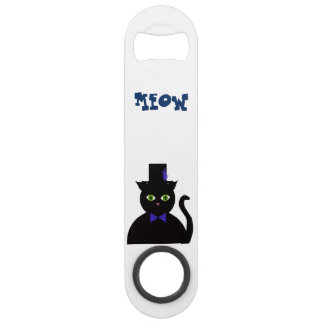 Ouvreur de bouteille noir de BlueBow de chat de