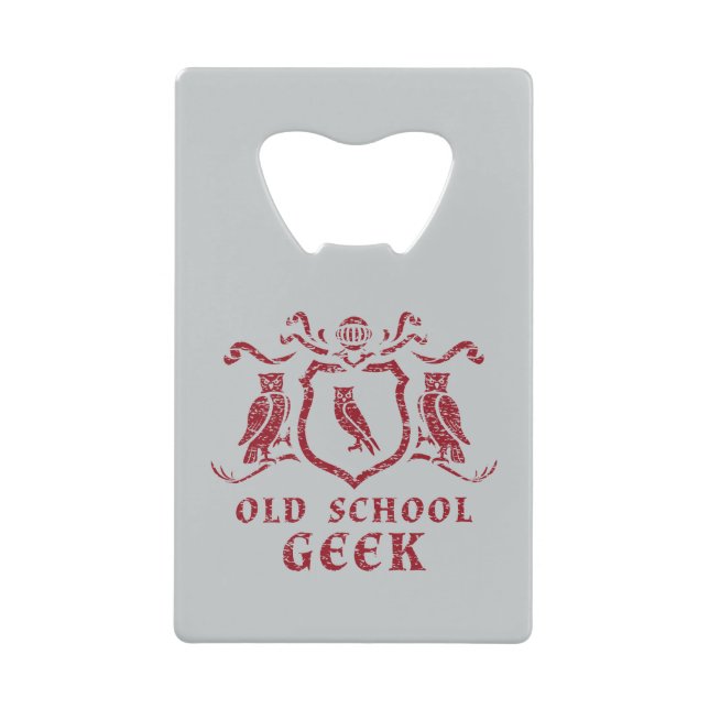 Ouvreur de bouteille rouge de geek de hibou (Devant)