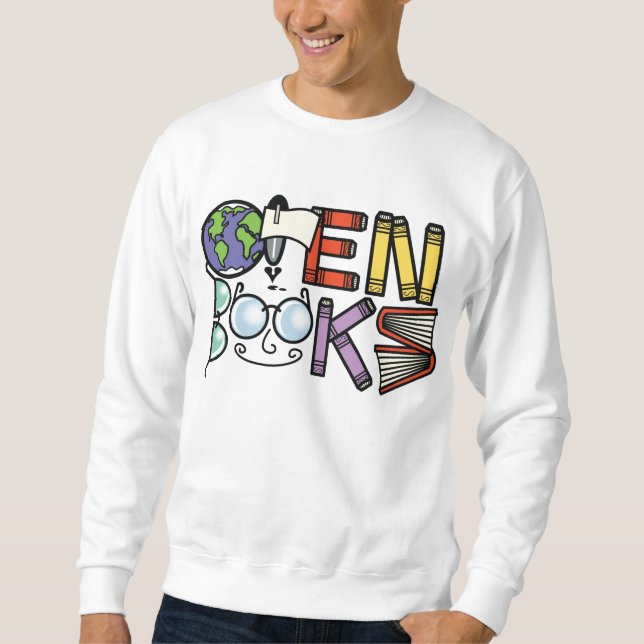 Ouvrez le sweatshirt de livres (Devant)