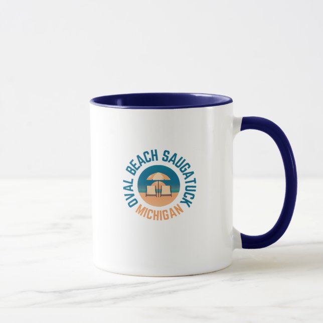 Oval Beach Saugatuck Michigan Coffee Mug (Droite)