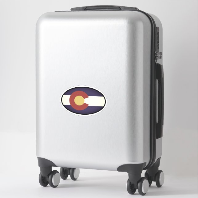 Oval Colorado drapeau de l'état autocollant pour v (Sur valise)